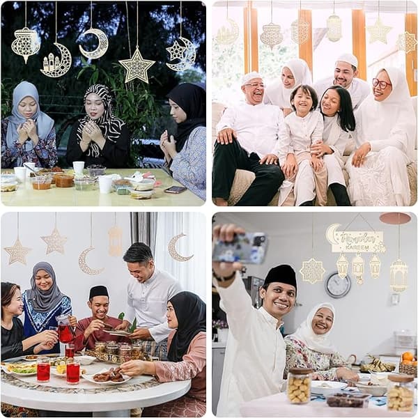 9 stycken prdynadsträhängen, ramadandekoration, islamisk dekoration, Eid Ramadan,