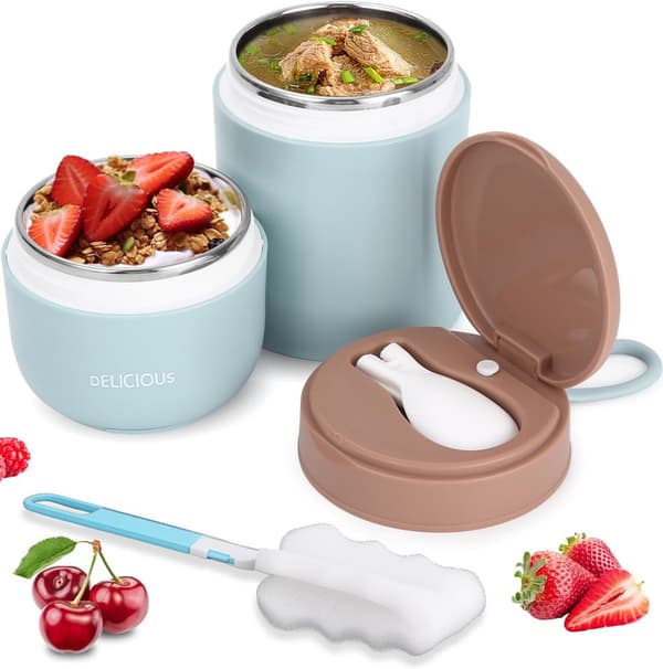 Muesli Cup Rostfritt Stål Sprout Mugg 720ml Läckagesäker Yoghurtkopp