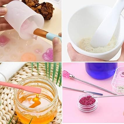 Silicone Epoxy Brush Stirring Stick Set Stirring Tool Mixing Spoon and Scraper DIY Tool for Epoxy Resin Liquid