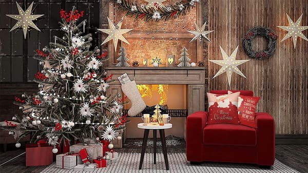 4 Pieces Pillowcase Christmas,45X45Cm)