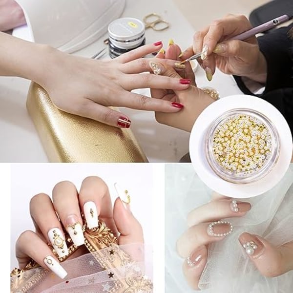 12 Sheets Gold Silver Metal Nail Stickers, Metallic Curve Strip