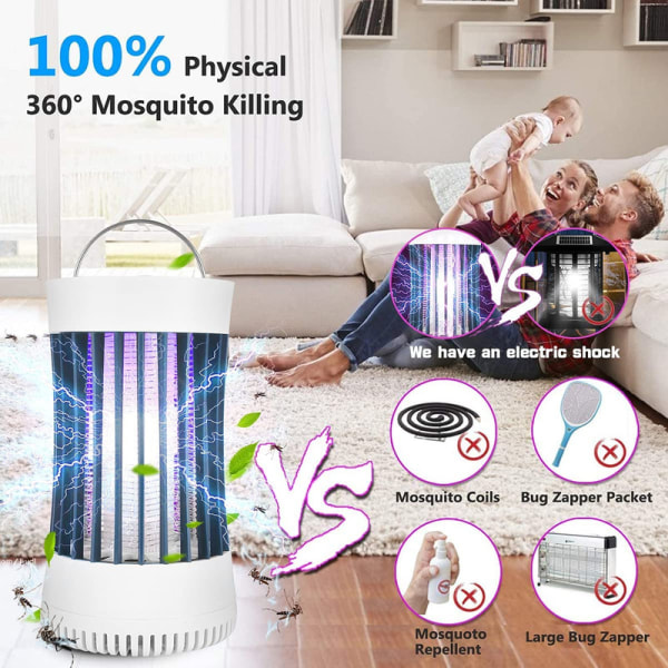 Portable Electronic Rechargeable Mosquito Fly Killer Light/Bug Zapper for Summer Travel,