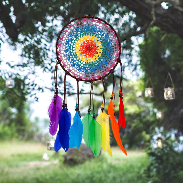 Dream catcher white large with feathers and pearls Cult object