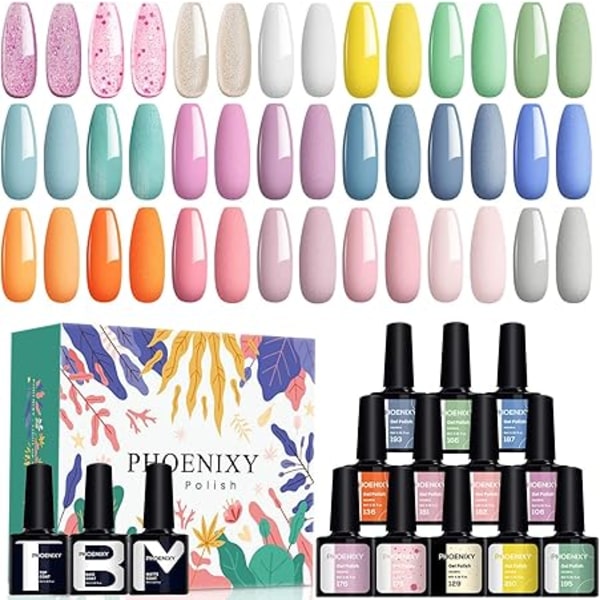 Gel nagellack set – 24 st 8 ml UV-gel nagellack startkit Phoenixy Soak-off gelnagellack set