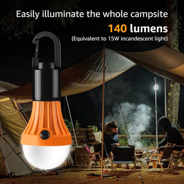 Campinglykta, batteridriven campinglampa, 4-pack