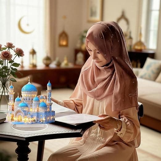 Eid Mubarak Table Decoration, Eid Mubarak Acrylic Name New Castle Ramadan Decoration