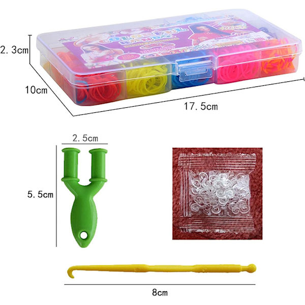 Loom Ribbon Set, Loom Tape Set, DIY Rubber Band Set, 600 + Loom Tape Tillbehör,
