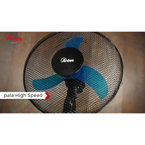 Floor Fan, Powerful, Quiet, 3 Wings, 40cm, Oscillating, with Adjustable Height and Tilt,