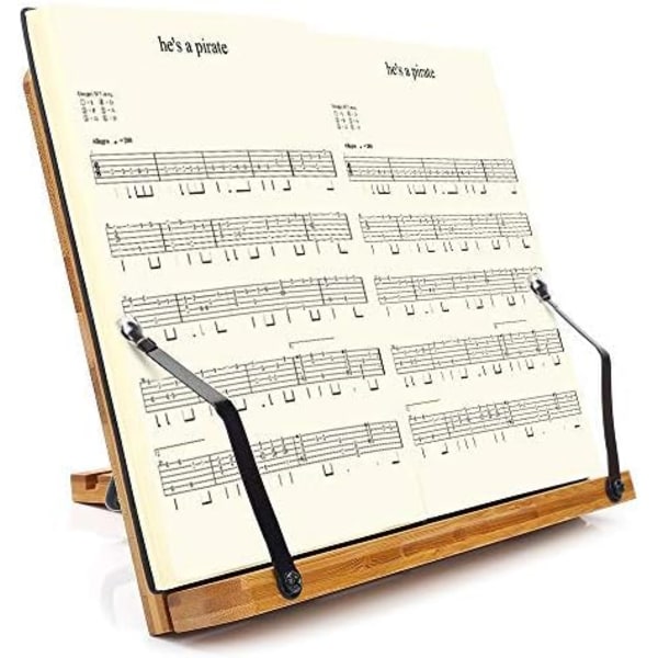 Holder, wishacc Bamboo Adjustable Book Stand Holder Tray and Page Paper Clips