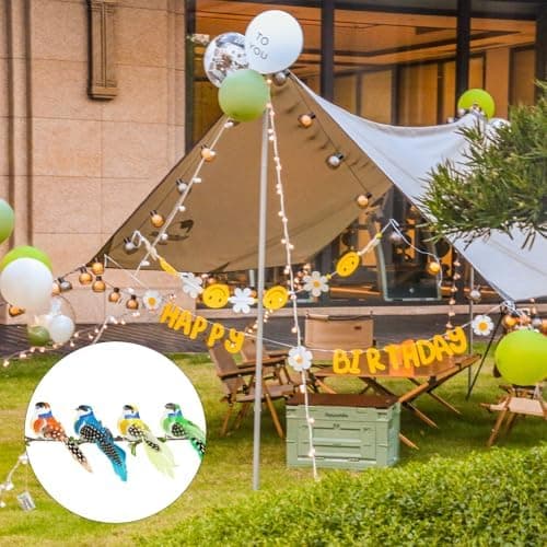 8 Pieces Artificial Feather Birds, Small Artificial Bird with Clip, Decorative Birds Artificial Ornaments,