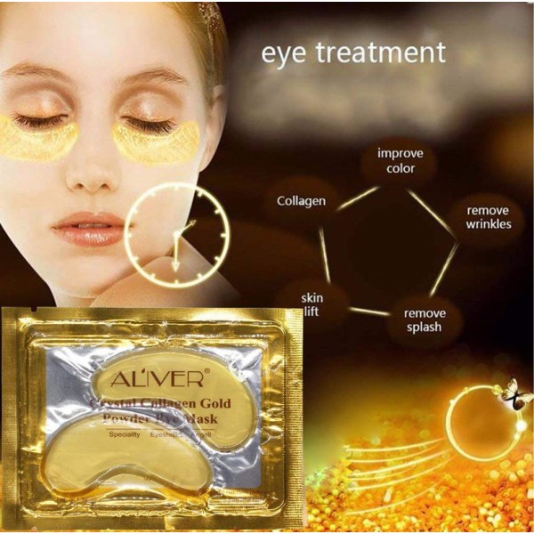 10 par 24K Gold Powder Gel Collagen Eye Mask, Collagen Eye