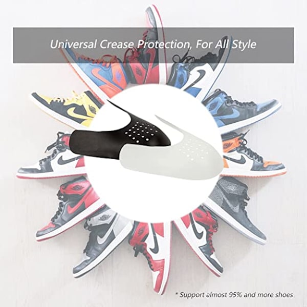 6 par Skoskydd för Sneaker Anti-Crease Anti-veck vit