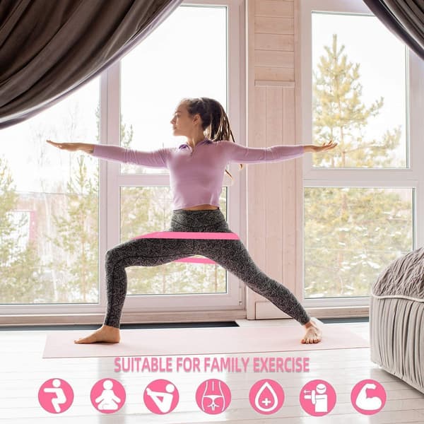 Träningsband för hemmaträning 5-pack Rosa
