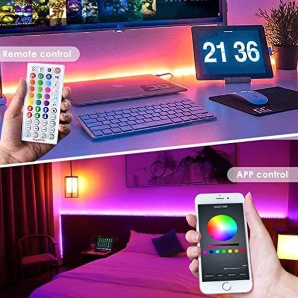 LED-list / Ljusslinga / LED-Strip - 10M SMD 5050 RGB ljusstrips med Controller Sync