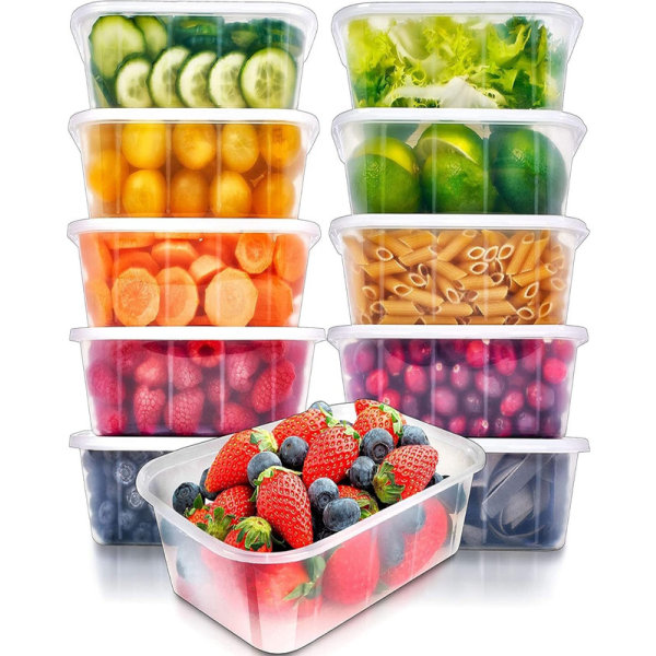 25 st Matförvaringsburkar Förvaringsburkar med lock, 1000ml, återanvändbar lufttät BPA-fri förvaring