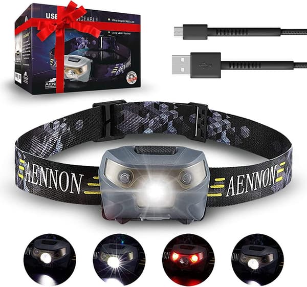 USB Rechargeable LED Head Torch - Super Bright, Waterproof, Lightweight & Comfortable