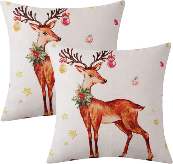 Hapterouse Kuddöverdrag juldekorationer 45 x 45 set med 2, bondgård j