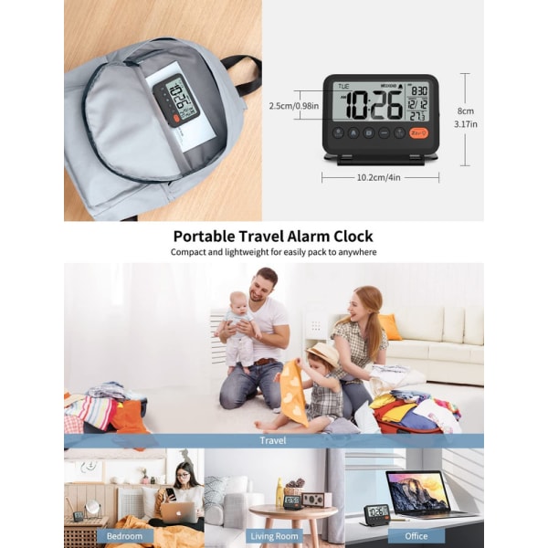 Projektionsväckarklocka Digital klocka med Time Temp
