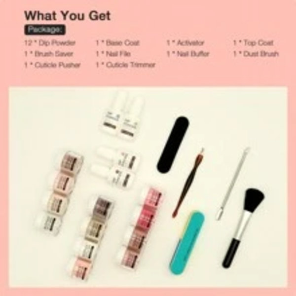 21pcs Nail Art Soak-off Powder Set, 12 Colors French Style Nail Extension With Clear, White, And Pink Shades,