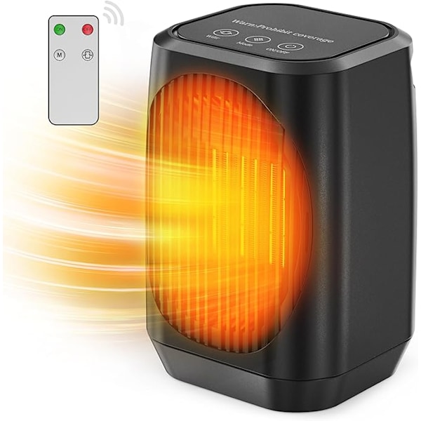 Pancellent Rumsvärmare, 70° Svängande Bärbar Elektrisk Värmare, 1200 W PTC Keramisk liten