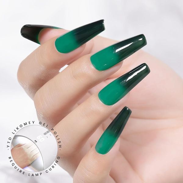 UV LED Gel Varnish Nagelfärg, 15 ml Grön Mörkgrön
