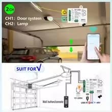 Smart Wifi Door Switch Universal Garage Door Receiver 2CH Remote Control Gate Opener Controller 433mhz 433.92 Transmitter