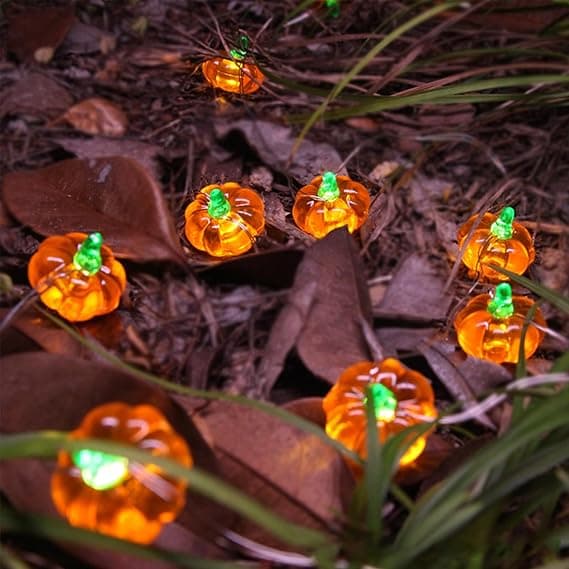 LED-ljusslinga för pumpor, 2 meter, 20 lysdioder, batteridriven,