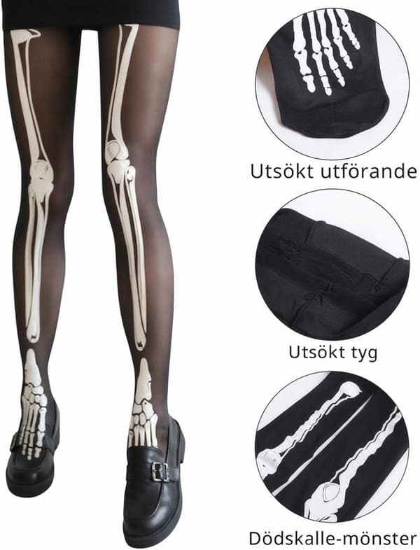 Halloween Skelettstrumpbyxor för dam