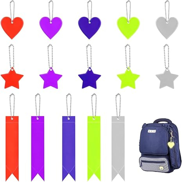 15pcs Reflector Kids Safety Reflector Pendant Reflector Pendants School Bags
