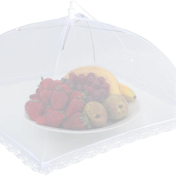 4x Flugskydd - Matöverdrag - Flugskydd för Mat, Mat, Frukt - Täcken & Flugskydd - 44cm (04 Stycken - Vit)