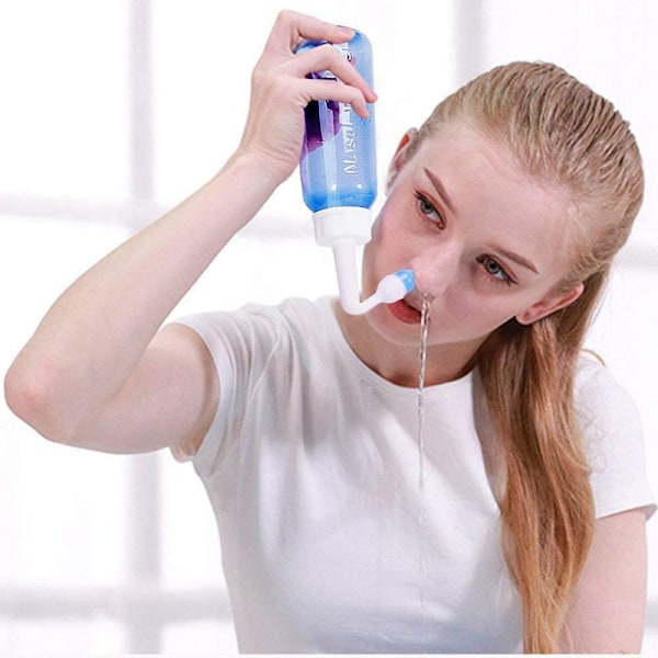 Mix för sinussköljning + 1x flaska för nästvätt (300 ml), Neti Pot Kit, 40 st