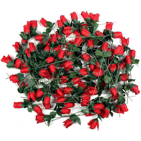 72st Häckar 26cm Rosor Röda Konstgjorda Blommor Siden Blommor Röda Rosor