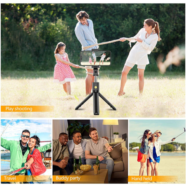 Selfie Stick, 3-i-1 Bluetooth Selfie Stick-stativ,