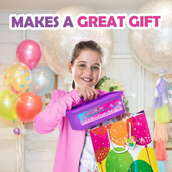Mini unicorn slime kit för flickor, barn kan göra fantastiskt unicorn slime med strössel,