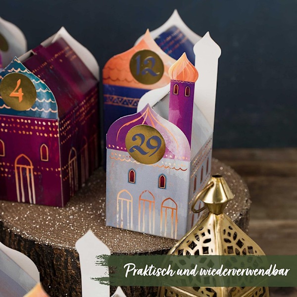 DIY Ramadan-kalender att fylla, 30 påsar, Ramadan adventskalender barn, Ramadan-påsar för fyllning,