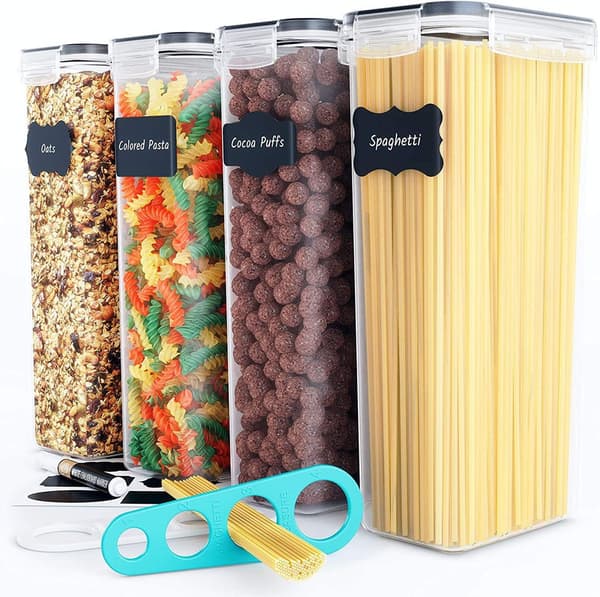 Matförvaringsbehållare (4-pack | 2,8 L) - Matbehållare för kök och skafferiorganisation