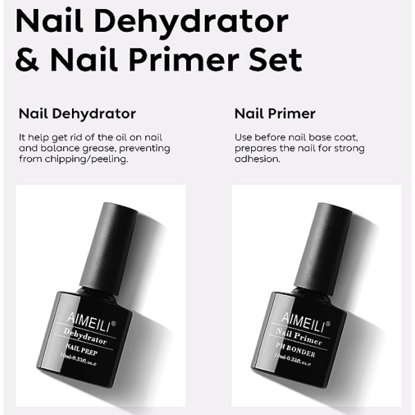 2 x 10 ml Dehydrator Nail Prep och Primer Nails Gel Nails