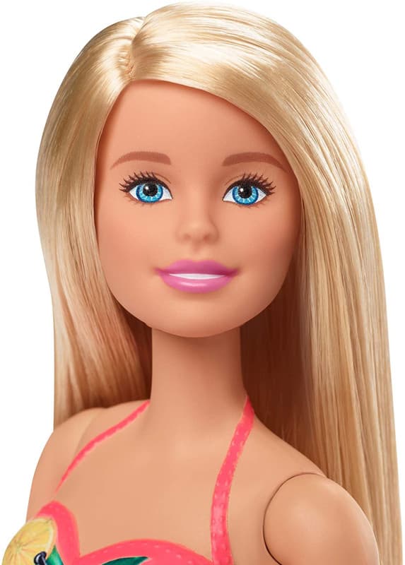 Barbiedocka, 29 cm, blond och poolleksak med glidtillbehör