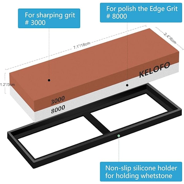 Knivslipningsstenssats, 2-sidig brynsten set 3 000/8 000 slipning och slipning av vattensten