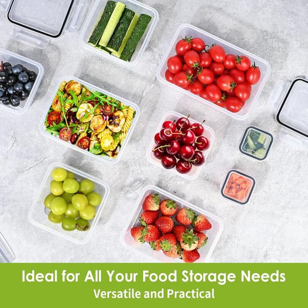Food Storage Jars with Lids, 48 Piece Cup Jars Set (24 Containers + 24 Lids), Plastic Storage Jars