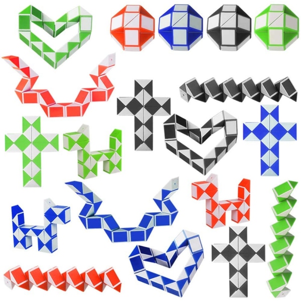 Fidget Leksak 20 Pack 24 Blocks Magic Snake