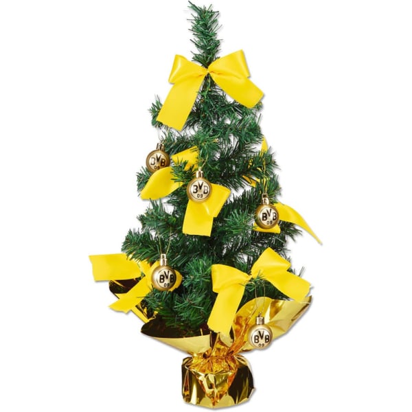 Mini julgransdekoration, svart, gul, en one size