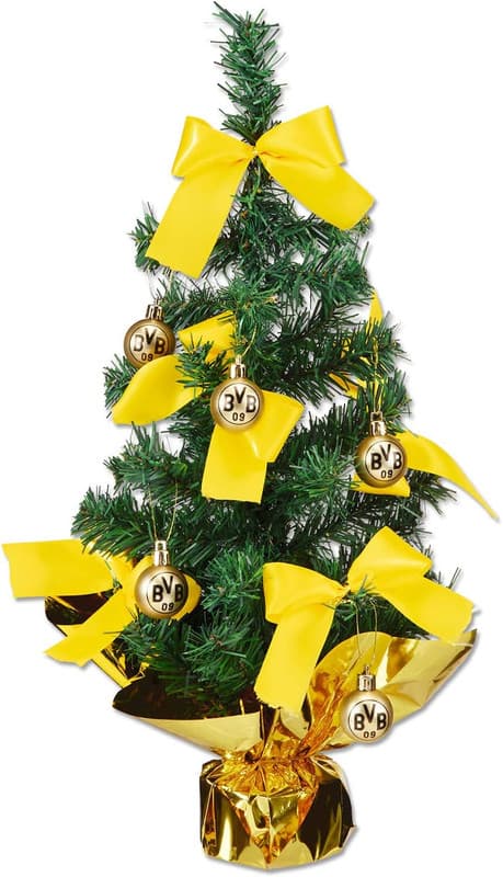 Mini julgransdekoration, svart, gul, en one size