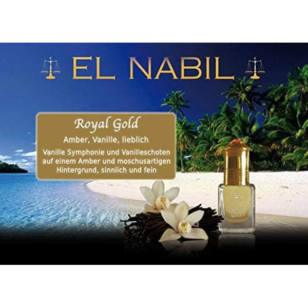 Royal Gold 5 ml Doftande parfym - EL Nabil Misk Mysk Doftolja för män och kvinnor - olja Attar Scent