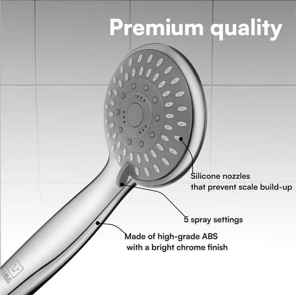 Universal High Water Pressure Shower Head - Handheld 5 Mode Set