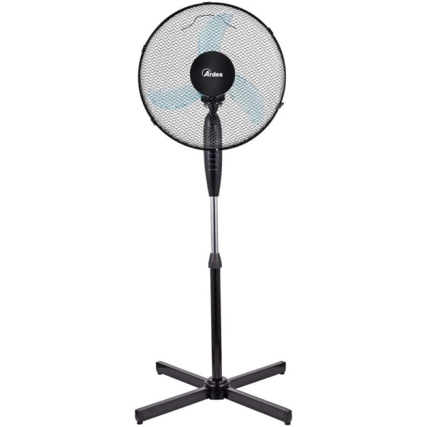 Floor Fan, Powerful, Quiet, 3 Wings, 40cm, Oscillating, with Adjustable Height and Tilt,