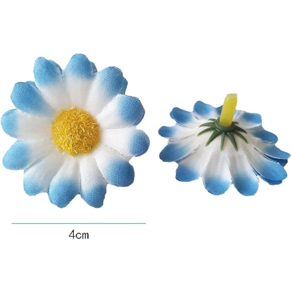 100 stycken Daisy blomhuvuden, konstgjorda blomhuvuden, färgglada mini siden blommor siden blommor dekorativa