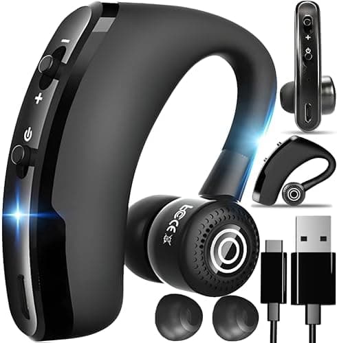 Bluetooth-headset med mikrofon, Bluetooth 4.1 trådlöst headset, handsfree i örat, kompatibla med