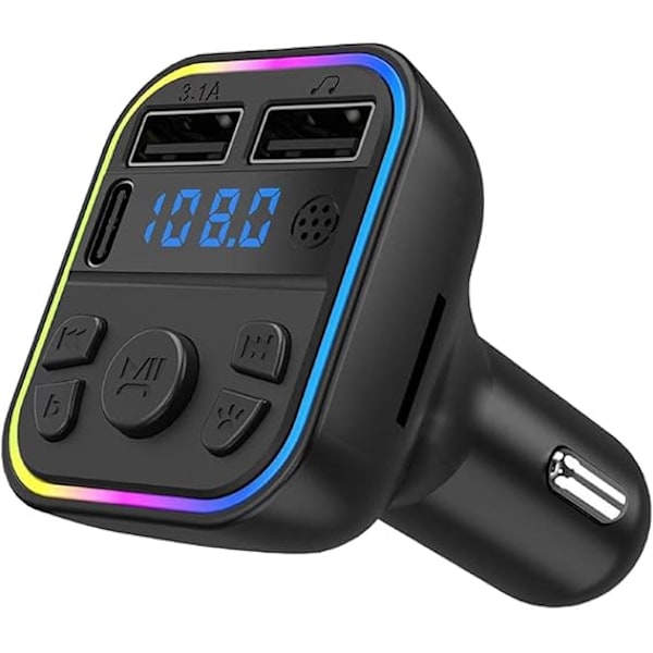 Wireless car adapter, Bluetooth car transmitter, wireless audio receiver, multifunctional design,