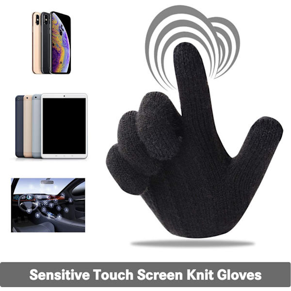 Vinterhandskar mode tjocka stickade handskar